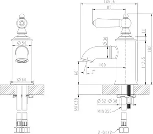 Смеситель для раковины Bravat Art бронза/белый F175109U Смеситель для раковины Bravat Art бронза/белый F175109U, 2