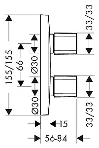 Вентиль переключающий на 3 потребителя Hansgrohe PuraVida iControl хром 15777000, 2