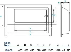 Ванна акриловая Koller Pool Neon new 180х80 Ванна акриловая Koller Pool Neon new 180х80, 2