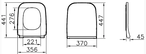 Комплект 5 в 1 VitrA Integra Square Rim-Ex 9856B003-7206 с кнопкой Loop 740-0780 хром глянцевый