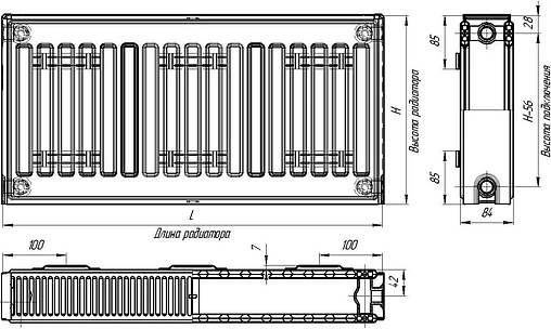 Радиатор стальной панельный Лидея Компакт ЛК 20 тип 20 300 x 1100 мм ЛК 20-311