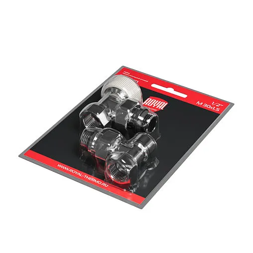 Комплект вентилей терморегулирующих угловых ½" в/н Royal Thermo Design хром RATVDU11212CH Комплект вентилей терморегулирующих угловых ½" в/н Royal Thermo Design хром RATVDU11212CH