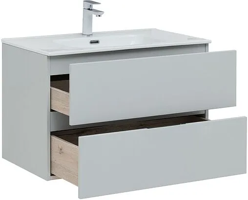 Тумба под умывальник подвесная Aquanet Алвита New 80 серый 00277516