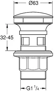 Выпуск автоматический для раковины с переливом Grohe хром 40824000 Выпуск автоматический для раковины с переливом Grohe хром 40824000, 2