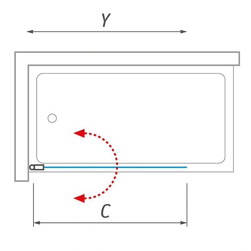Шторка на ванну 850мм прозрачное стекло Roltechnik SWING/850 657-8500000-01-02