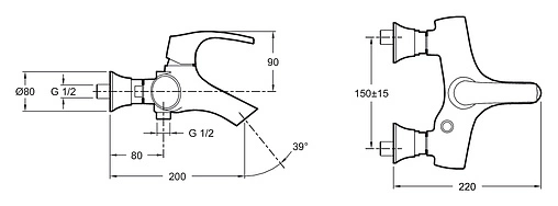 Смеситель для ванны Jacob Delafon Symbol хром E71680-CP