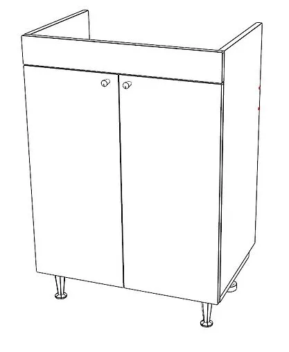 Тумба-умывальник напольная Домино Промо 60 бетон/белый DP2618T+4640021060773