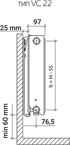Радиатор стальной панельный Royal Thermo VENTIL COMPACT тип 22 300 x 400 мм Bianco Traffico VC22-300-400/9016 Радиатор стальной панельный Royal Thermo VENTIL COMPACT тип 22 300 x 400 мм Bianco Traffico VC22-300-400/9016