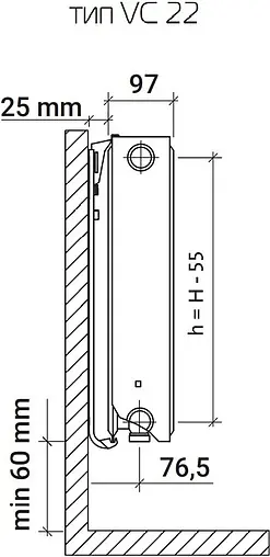 Радиатор стальной панельный Royal Thermo VENTIL COMPACT тип 22 500 x 600 мм Bianco Traffico VC22-500-600/9016 Радиатор стальной панельный Royal Thermo VENTIL COMPACT тип 22 500 x 600 мм Bianco Traffico VC22-500-600/9016