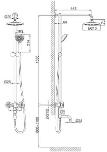 Душевая система со смесителем для ванны D&K Hessen.Goethe хром DA1384741E09 Душевая система со смесителем для ванны D&K Hessen.Goethe хром DA1384741E09, 2