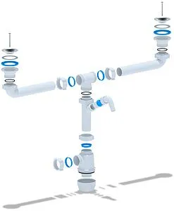 Сифон бутылочный для двойной мойки Ани Пласт Грот A3500, 3