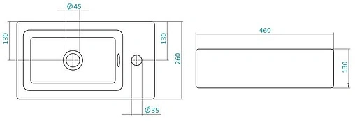 Раковина Santek Эрис 46 белый 1WH301972