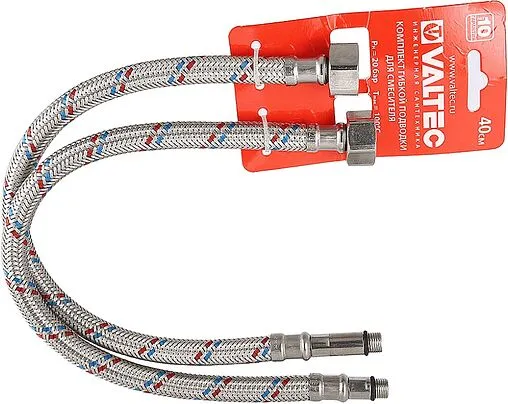 Гибкая подводка для смесителя (пара) Valtec 0.8м x ½&quot;в x М10x1 L18/35мм VTf.005.IS.0410080