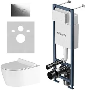 Комплект 6 в 1 Am.Pm Jupiter IS110151.DX77C1700 с кнопкой хром глянцевый Комплект 6 в 1 Am.Pm Jupiter IS110151.DX77C1700 с кнопкой хром глянцевый, 1