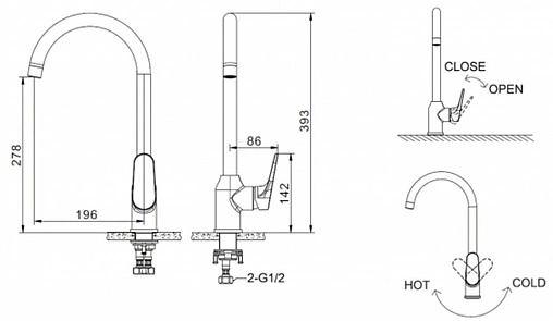 Смеситель для кухни Bravat Eler хром F7191238CP-RUS