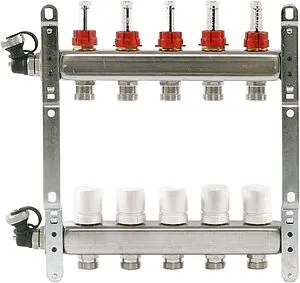 Группа коллекторная с расходомерами 5 отводов 1&quot;в/в x ¾&quot;ек Uni-fitt 450I4305, 4
