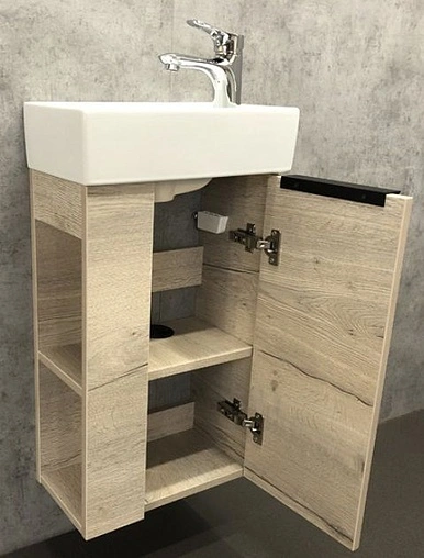 Тумба-умывальник подвесная Comforty Матэ 40 дуб дымчатый 00-00000833CF