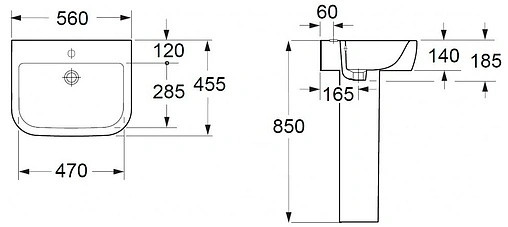 Раковина BelBagno Alpina 56 белый BB10100L