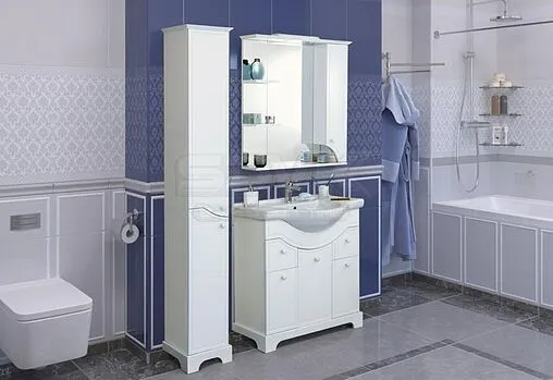 Шкаф-зеркало Aquaton Элен 85 белый 1A218802EN010