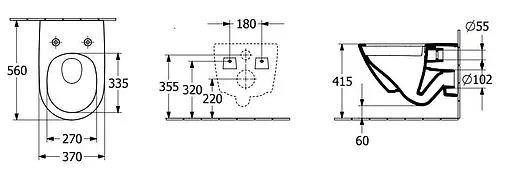 Унитаз подвесной безободковый Villeroy&amp;Boch Antao CeramicPlus черный матовый 4674T0R7