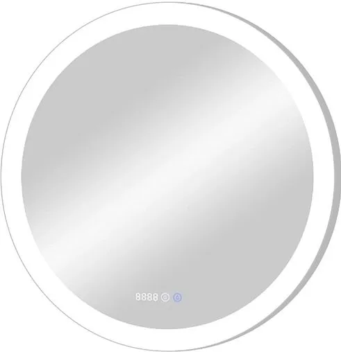 Зеркало с подсветкой Continent Rinaldi Led 77 с часами белый ЗЛП768