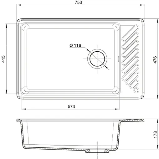 Мойка кухонная GranFest Quarz GF-ZL-51 песочный