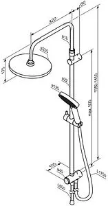 Душевая система без смесителя Damixa Apollo хром 947000000, 2