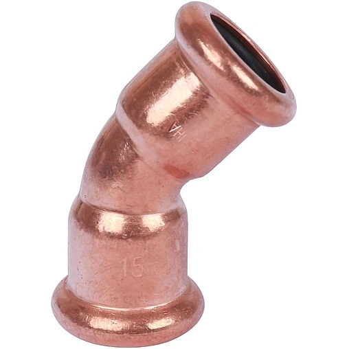 Отвод пресс двухраструбный 15мм угол 45° Sanha 6041 1604115