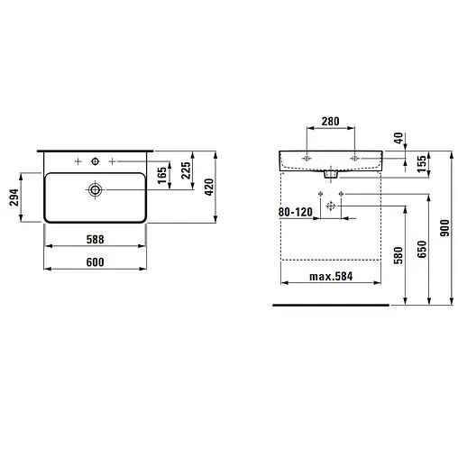 Раковина Laufen Val 60 белый 8.1028.3.000.104.1