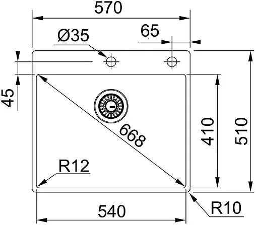 Мойка кухонная Franke Box BXX 210-54 TL нержавеющая сталь 127.0369.295