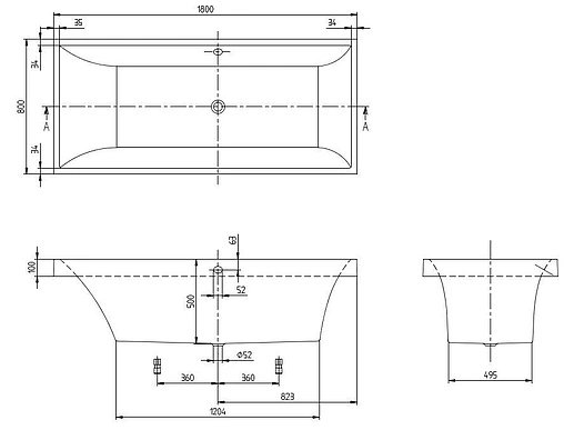 Ванна квариловая Villeroy&amp;Boch Squaro Edge 180x80 star white UBQ180SQR2V-96