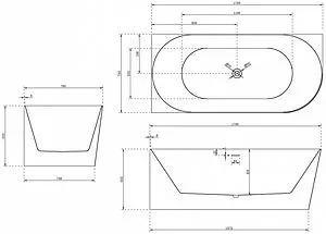 Ванна акриловая Abber 170x78 L AB9258-1.7 L, 2
