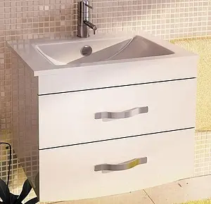 Тумба-умывальник подвесная Comforty Лаура 75-2 белый 00004136348CF Тумба-умывальник подвесная Comforty Лаура 75-2 белый 00004136348CF, 1