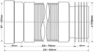Гофра для унитаза Mc Alpine 330-850мм MRWC-F33R Гофра для унитаза Mc Alpine 330-850мм MRWC-F33R, 2