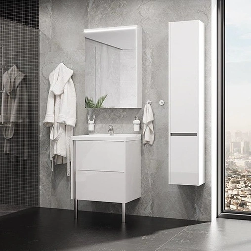 Шкаф-зеркало Aquaton Стоун 60 белый 1A231502SX010