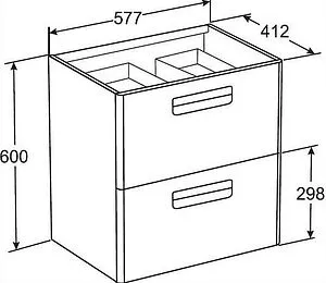 Тумба-умывальник подвесная Roca GAP 60 белый глянец ZRU9302879+327472000 Тумба-умывальник подвесная Roca GAP 60 белый глянец ZRU9302879+327472000, 2