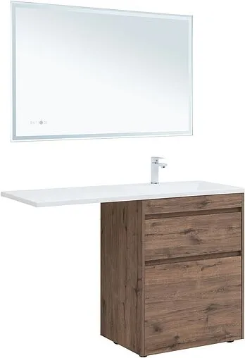 Тумба под умывальник напольная Aquanet Токио 68 дуб веллингтон 00333652