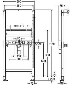 Инсталляция для раковины Viega Prevista Dry 8535 776183, 2