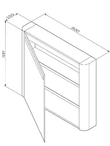 Шкаф-зеркало Am.Pm Sensation 80 L мятный M30MCL0801GG Шкаф-зеркало Am.Pm Sensation 80 L мятный M30MCL0801GG, 2