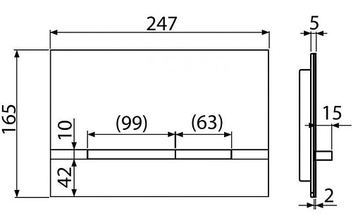 Клавиша смыва для унитаза AlcaPlast FLAT STRIPE-WENGE кнопки/сатин, панель/венге