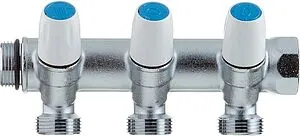 Коллектор регулирующий проходной 3 отвода ¾"в/н x ¾"ек Tiemme MAXIMA 1860011 Коллектор регулирующий проходной 3 отвода ¾"в/н x ¾"ек Tiemme MAXIMA 1860011, 3