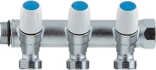 Коллектор регулирующий проходной 3 отвода ¾"в/н x ¾"ек Tiemme MAXIMA 1860011 Коллектор регулирующий проходной 3 отвода ¾"в/н x ¾"ек Tiemme MAXIMA 1860011