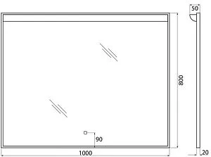 Зеркало с подсветкой BelBagno UNO 100x80 сатин SPC-UNO-1000-800-TCH Зеркало с подсветкой BelBagno UNO 100x80 сатин SPC-UNO-1000-800-TCH, 2
