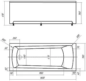 Ванна акриловая Aquatek Либра New 160x70 L с каркасом (вклеенный) LIB160N-0000007 Ванна акриловая Aquatek Либра New 160x70 L с каркасом (вклеенный) LIB160N-0000007, 2