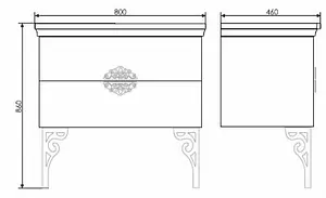 Тумба-умывальник подвесная Comforty Римини 80 венге/золото, 2