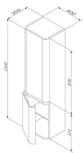 Шкаф-пенал подвесной Am.Pm Sensation 40 L белый M30CHL0406WG Шкаф-пенал подвесной Am.Pm Sensation 40 L белый M30CHL0406WG, 2