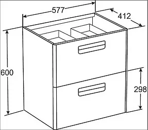 Тумба под умывальник подвесная Roca Gap 60 фиолетовый ZRU9302742 Тумба под умывальник подвесная Roca Gap 60 фиолетовый ZRU9302742, 2