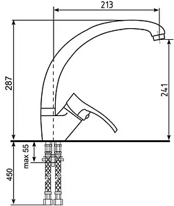 Смеситель для кухни Ulgran песочный U-001-302 Смеситель для кухни Ulgran песочный U-001-302, 2