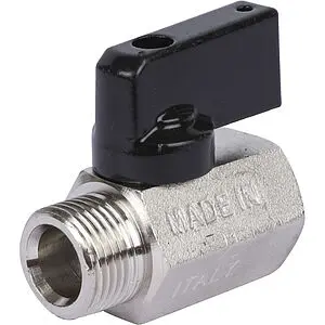 Кран шаровый мини ⅜"в x ⅜"н Bugatti Kansas 08050011 Кран шаровый мини ⅜"в x ⅜"н Bugatti Kansas 08050011, 1