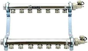 Группа коллекторная распределительная 7 отводов 1&quot;н/н x ¾&quot;ек Rehau HLV 11102091001, 1